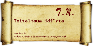 Teitelbaum Márta névjegykártya